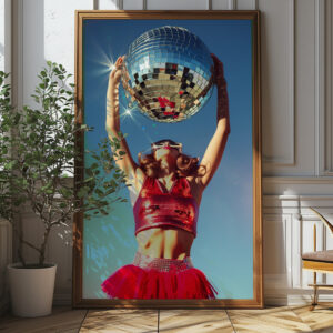 Vibrant Disco Diva Wall Art - Modern Poster With Bold Design (24x36 Inches, High-resolution 300 Dpi)