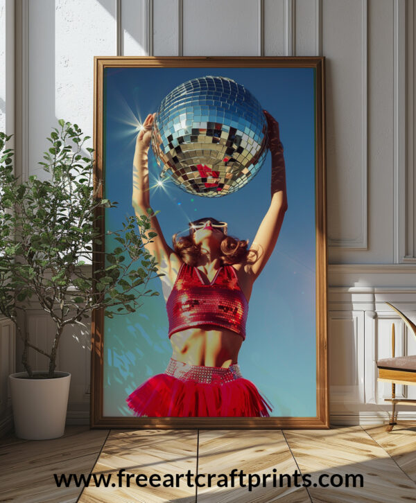 Vibrant Disco Diva Wall Art - Modern Poster With Bold Design (24x36 Inches, High-resolution 300 Dpi)