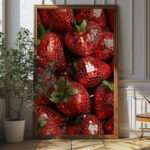 Disco Strawberries Wall Art - Vibrant And Funky Poster Design (24x36 Inches, High-resolution 300 Dpi)