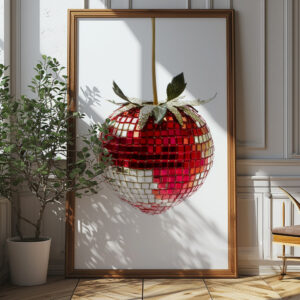 Disco Strawberry Poster - High-resolution Wall Art (300 Dpi, 24x36 Inches)