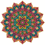 Vibrant Green And Red Mandala Art - Free Printable Download For Colourful Home Decor And Crafting (square, 300 Dpi)