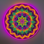 Neon Glow Mandala Art - Free Printable Download For Bold Home Decor And Creative Projects (square, 300 Dpi)