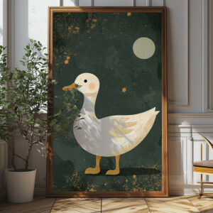 Silly Goose Nursery Wall Art - Playful And Vintage-inspired Poster Design (24x36 Inches, High-resolution 300 Dpi)