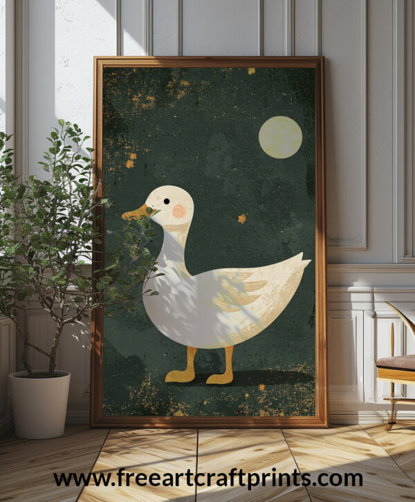 Silly Goose Nursery Wall Art - Playful And Vintage-inspired Poster Design (24x36 Inches, High-resolution 300 Dpi)