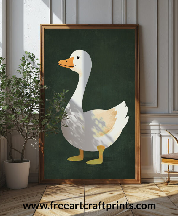 Silly Goose Nursery Wall Art - Playful And Charming Poster Design (24x36 Inches, High-resolution 300 Dpi)