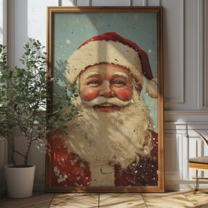 Vintage Christmas Santa Poster - High-resolution Wall Art (300 Dpi, 24x36 Inches)