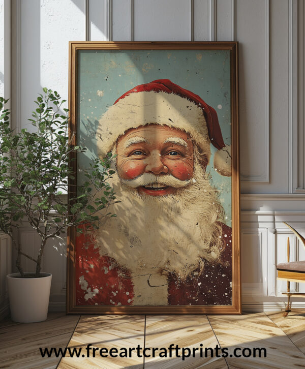 Vintage Christmas Santa Poster - High-resolution Wall Art (300 Dpi, 24x36 Inches)